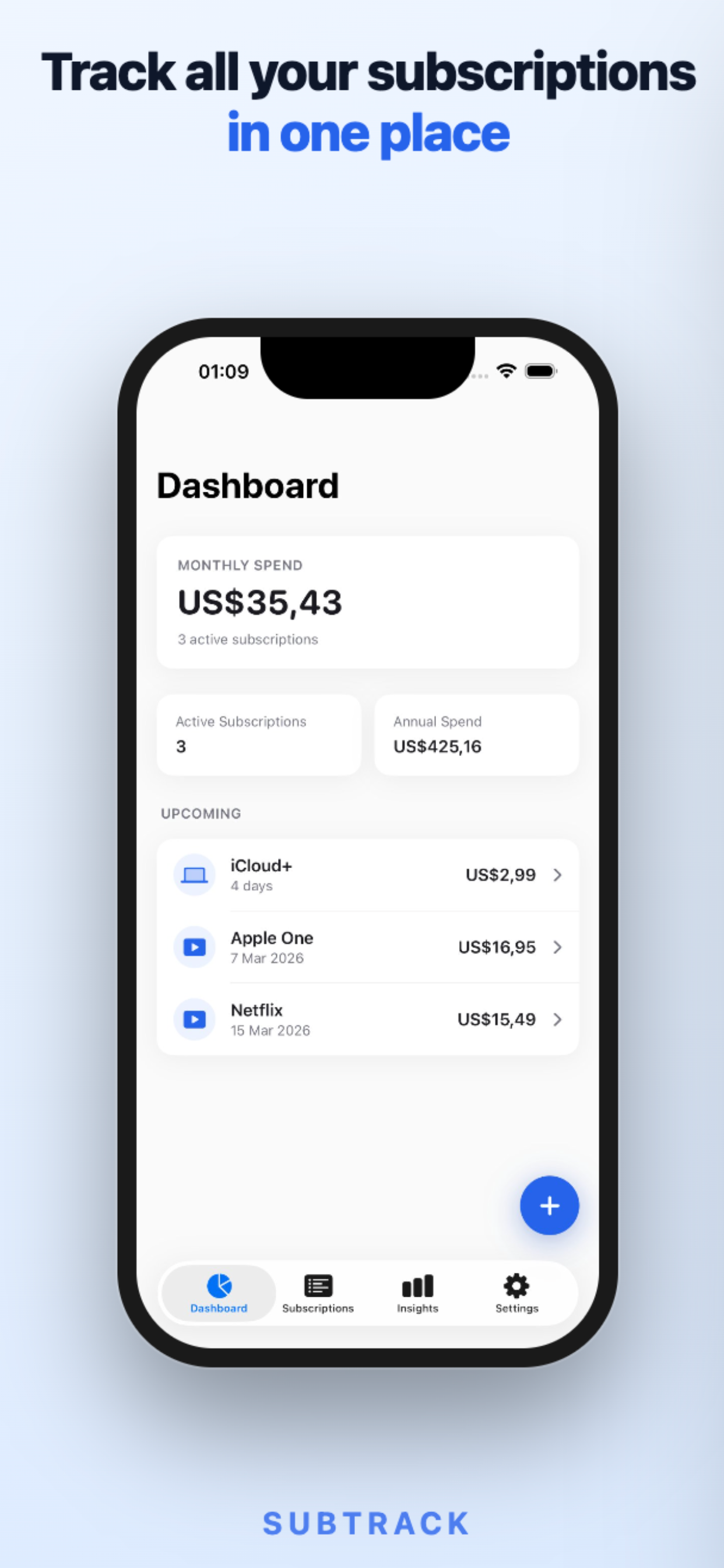 SubTrack Dashboard